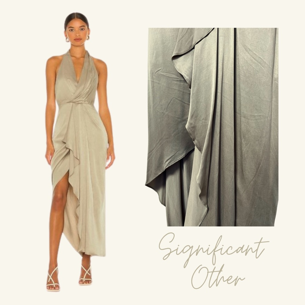 ✨ NWT Anthropologie x Significant Other Elaine Dress in Taupe Sage Green